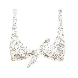 SKYE & staghorn Lila tie up bikini top- linear bloom Small